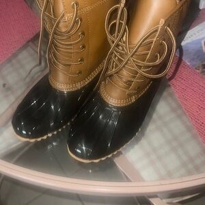 Black and Tan Winter Duck Boots with Waterproof Design - SPORTO LLBEAN